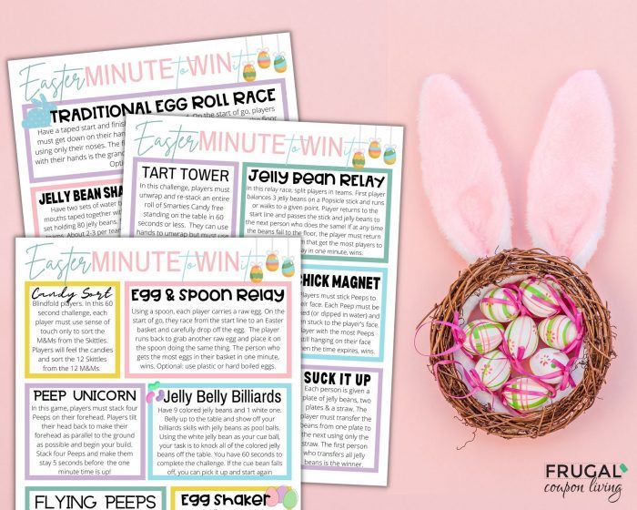 Easter minute to win it games printable 