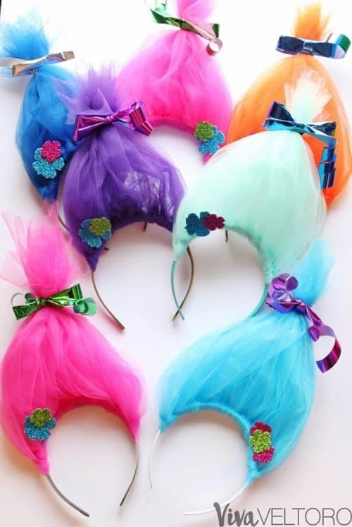 diy trolls party hair tulle