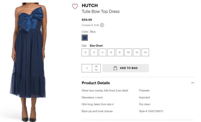 Discounted Hutch Dress with Bow Tie on TJMaxx runway