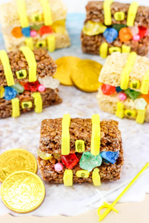 DIY Pirate Food Rice Krispie Treats Treasure Chests