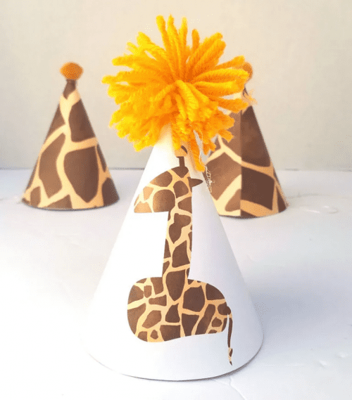 Cute giraffee party decor diy party hat for safari party