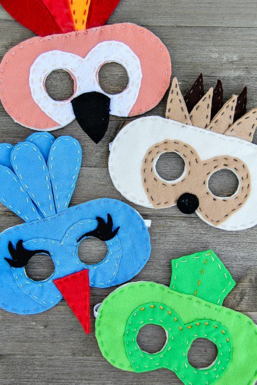 Adorable DIY felt animal masks