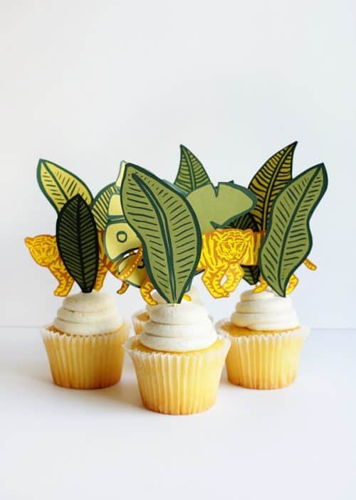Adorable free Jungle Cupcake toppers