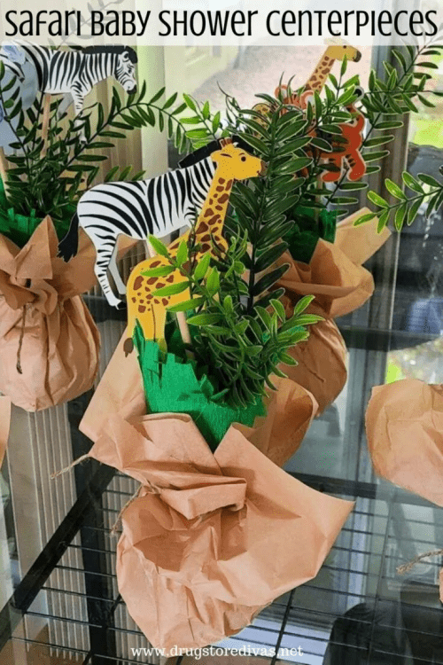 low cost Easy jungle centerpieces party décor