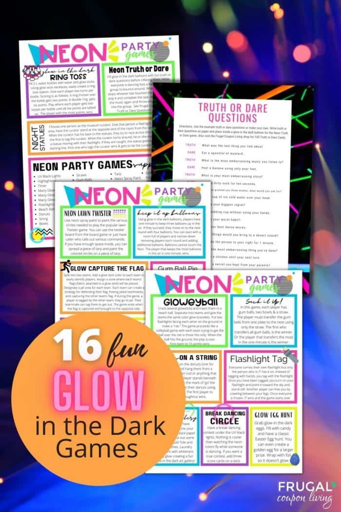 16 fun glow in the dark party games printable