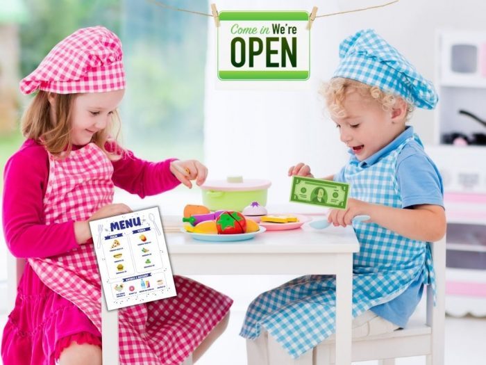 dramatic restaurant play printables for young kids