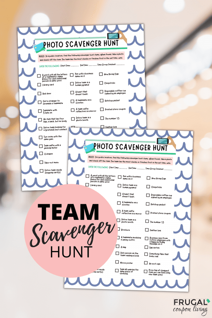 Photo Scavenger Hunt Checklist for Teens and Youth