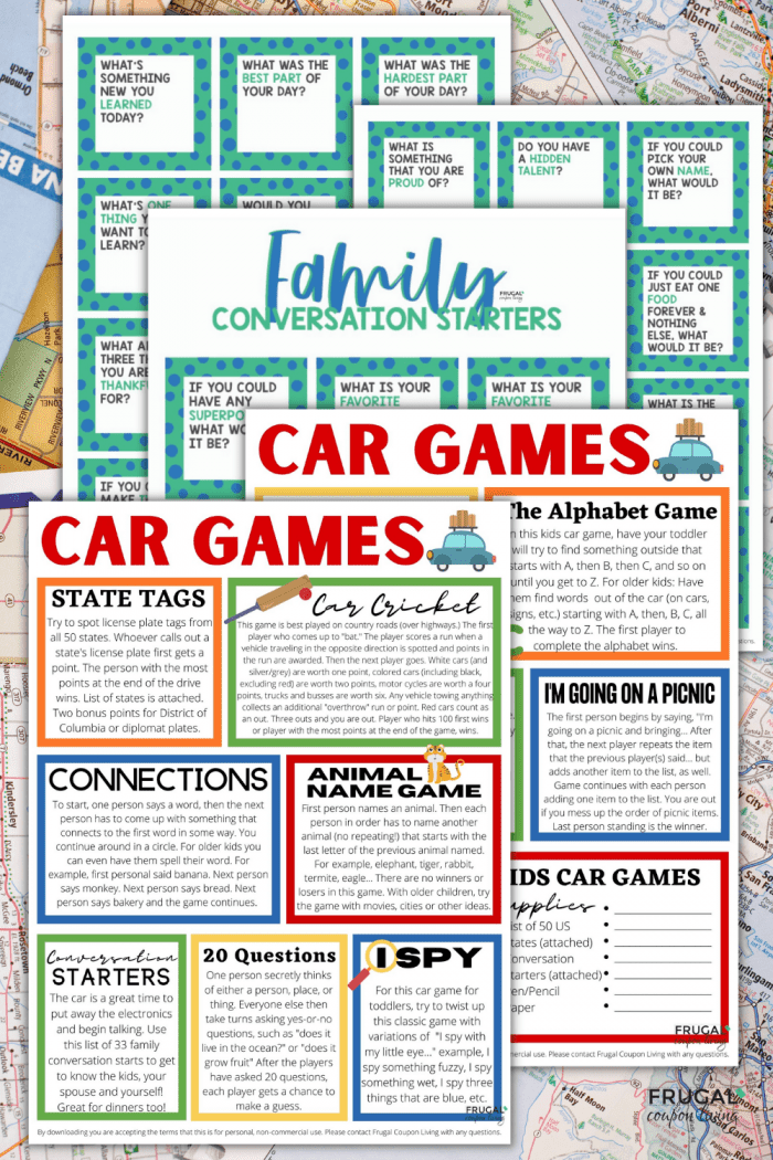 kids games to play in the car printable