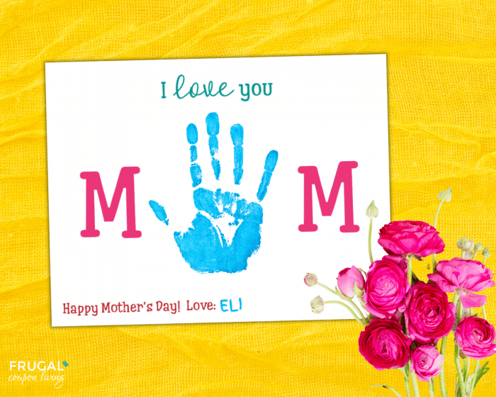 happy mothers day card i love you handprint printable
