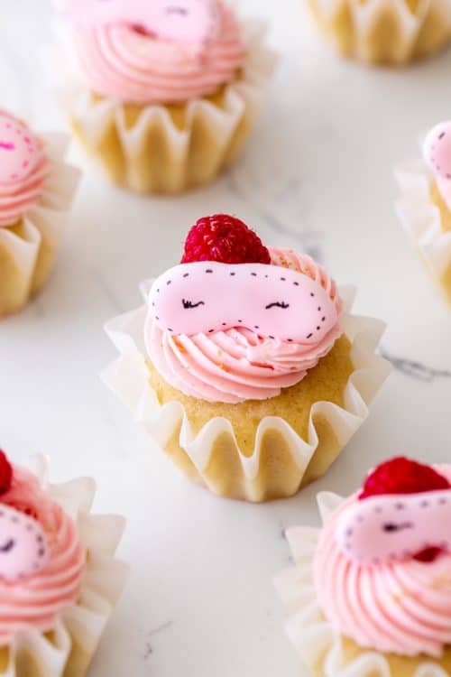 cute spa party food cupcakes with eye mask