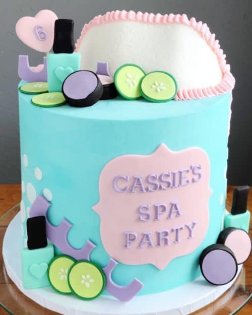 Cute spa party cake