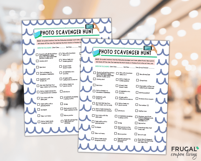 Photo Scavenger Hunt for Teens Printable
