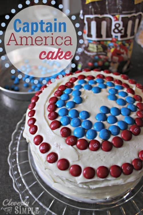 easy captain america cake idea for superhero birthday party