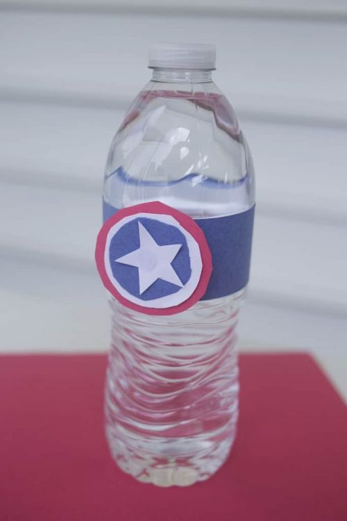diy captain america water bottles lables