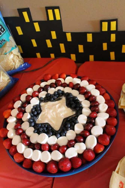 marvel party ideas captain america fruit platter party food