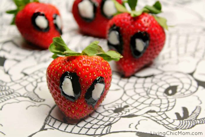 fun superhero party food spiderman strawberries idea