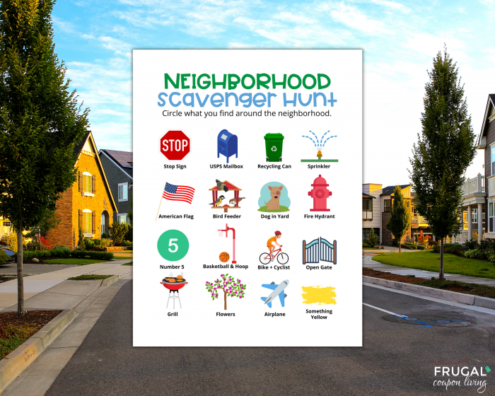 easy neighborhood scavenger hunt for kids