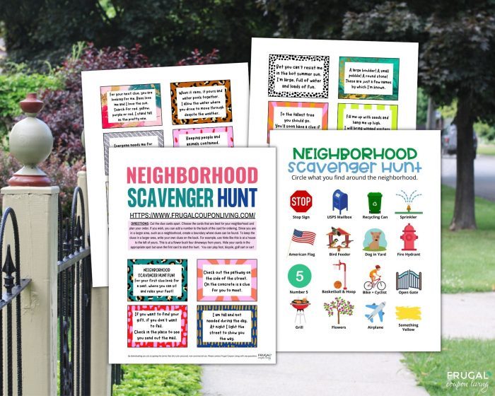 neighborhood scavenger hunt printable for kids