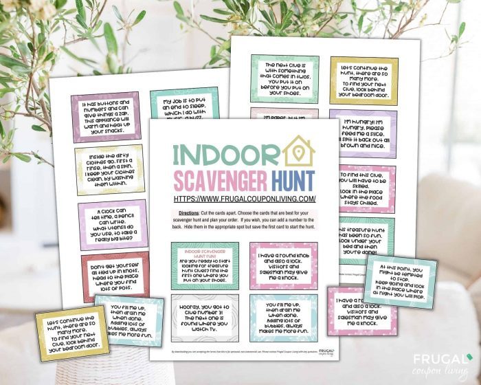 printable indoor scavenger hunt riddles for kids