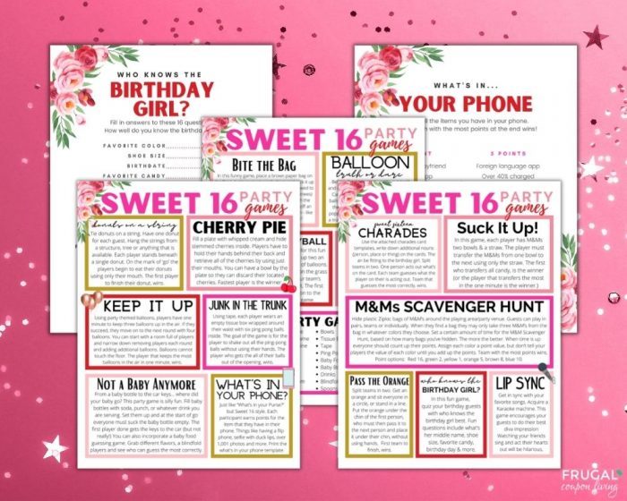 sweet 16 party games for teens