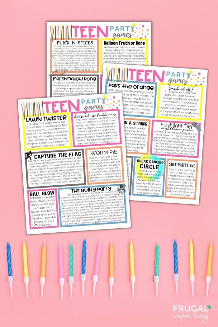 Teen Party Games Printable