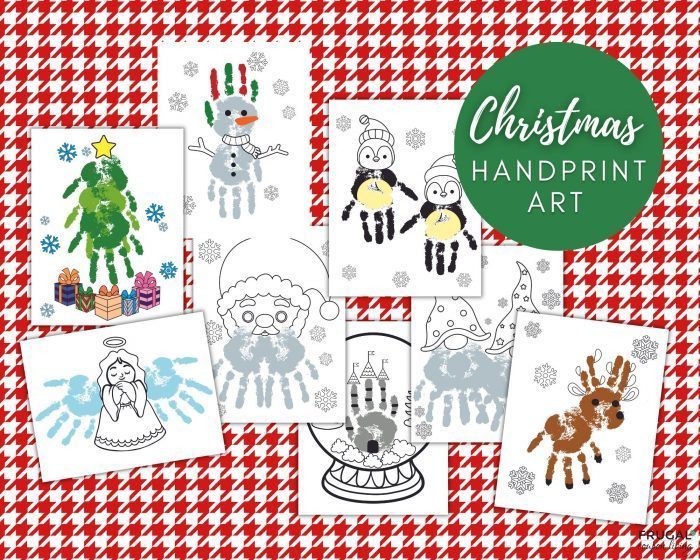 Christmas Handprint Art Work Printables
