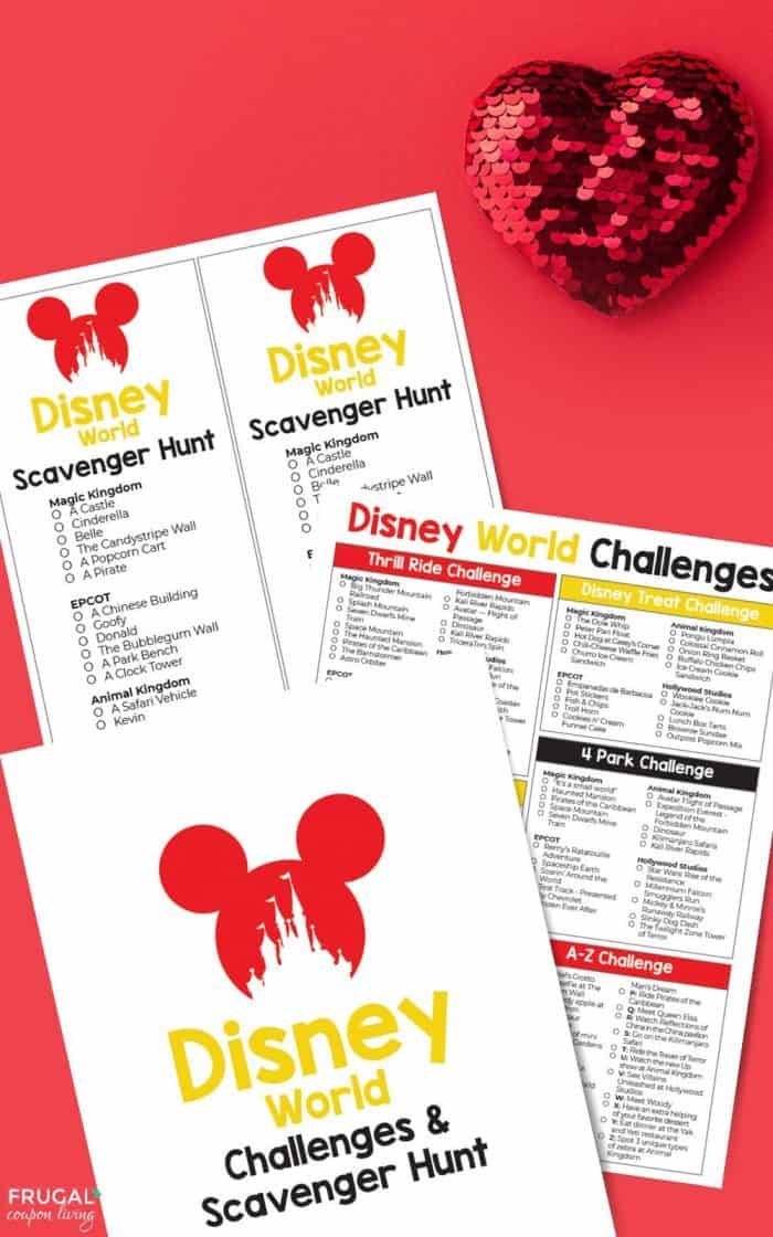 Disney Challenges Printable and Disney Scavenger Hunt