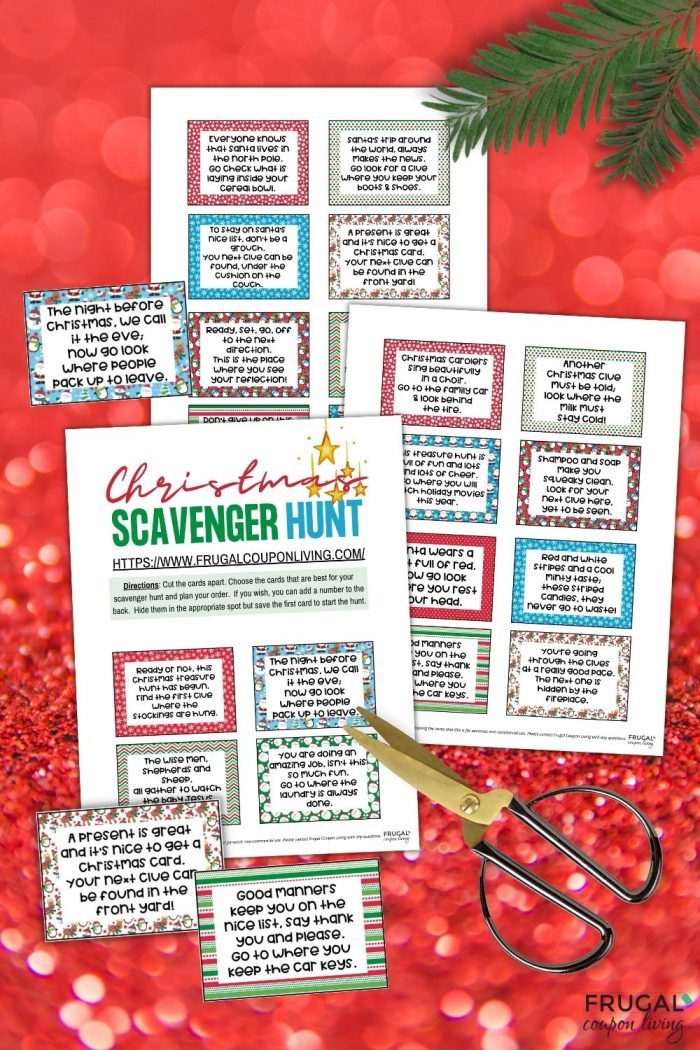 Christmas scavenger hunt clues printable