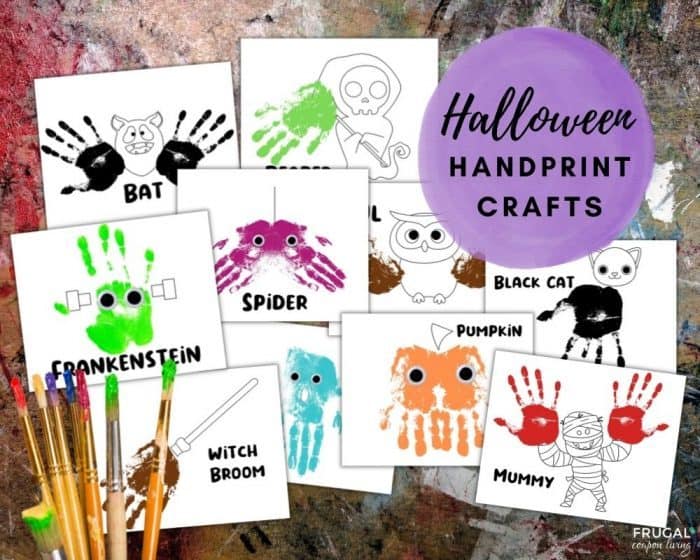 Fun halloween handprint art printable for toddlers