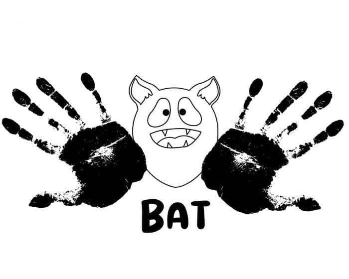 bat handprint craft for toddlers