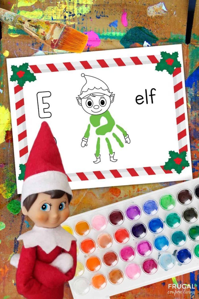 Elf on the Shelf Handprint Art Printable