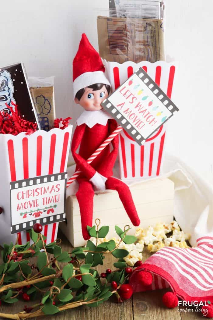 Easy Elf on the Shelf Movie Night Props
