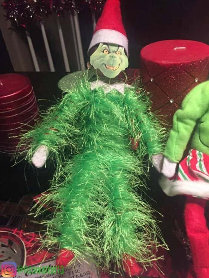 Elf on the Shelf turned into Grinch