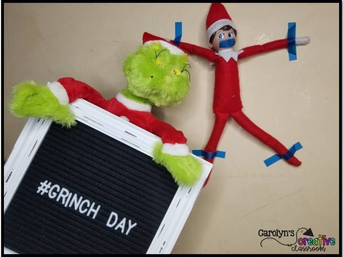 Grinch Day funny grinch idea with elf on the shelf