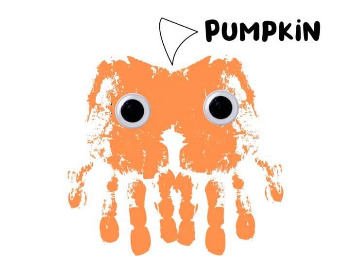 pumpkin handprint craft for halloween