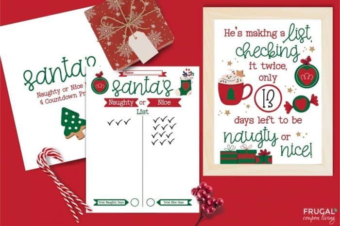 Elf on the Shelf Christmas Countdown free printable