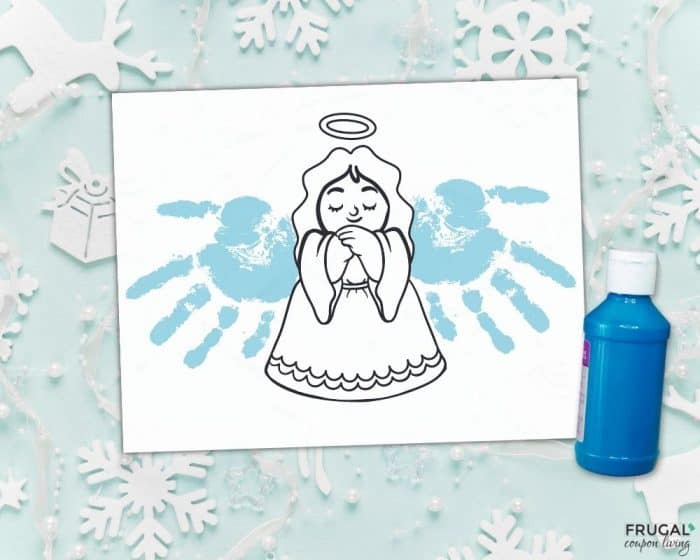 how to make a angel Christmas handprint art