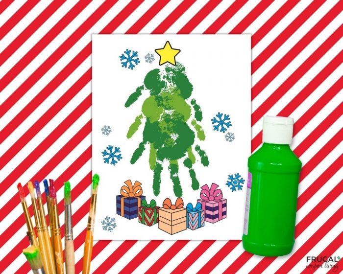 how to make christmas tree Christmas handprint art