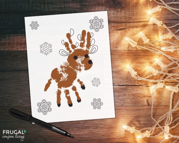 how to make reindeer handprint Christmas craft