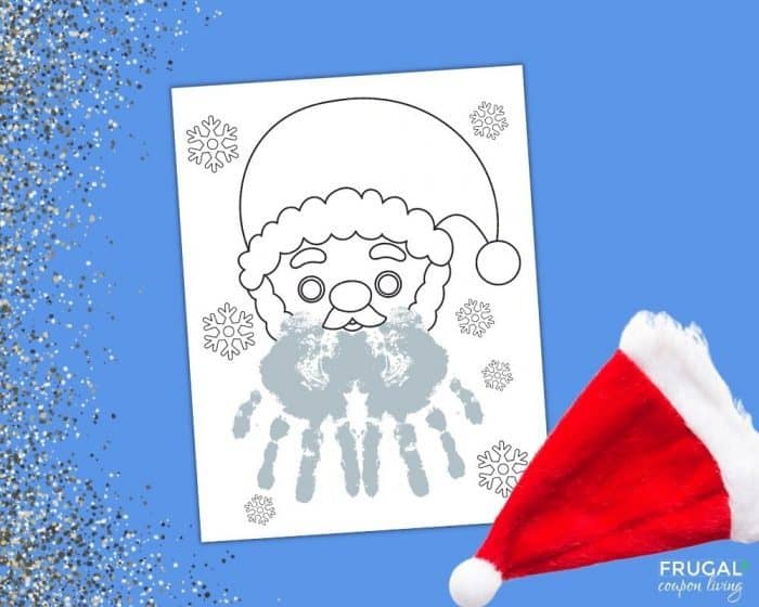 how to make samta Christmas handprints