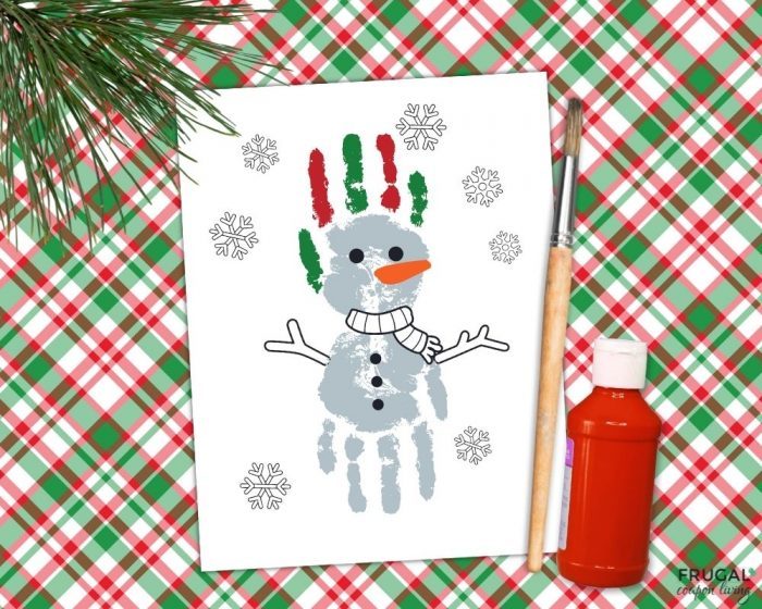 how to make cute snowman Christmas handprints