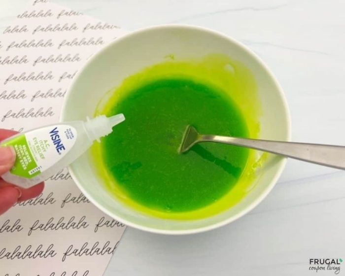 Elf snot slime with contact solution