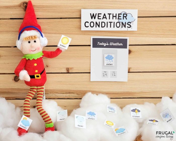 printable Elf on the Shelf weather idea