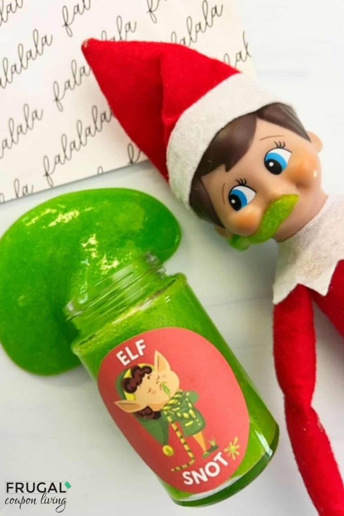 gross elf on the shelf idea with slime snot recipe