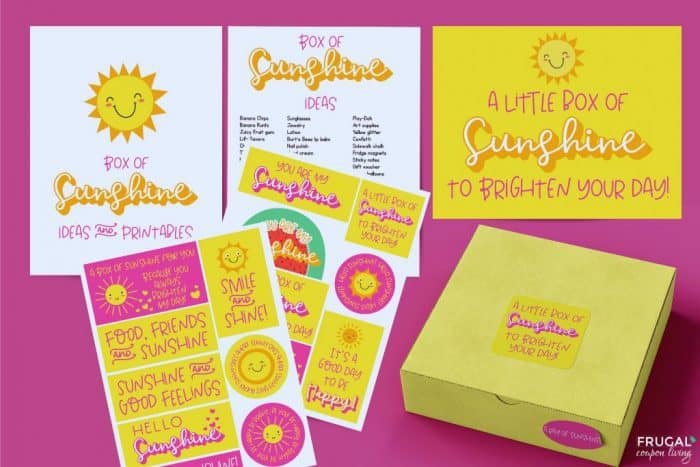 box of sunshine care package ideas free printable