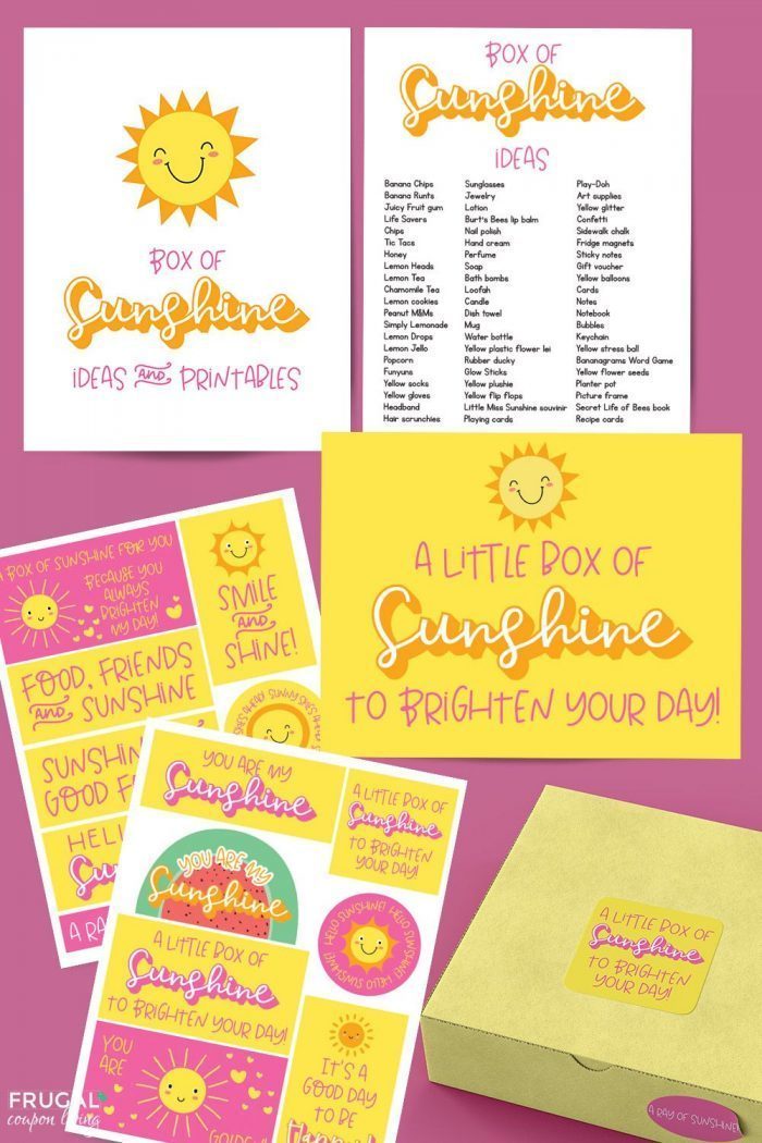 cute box of sunshine diy care package free printable
