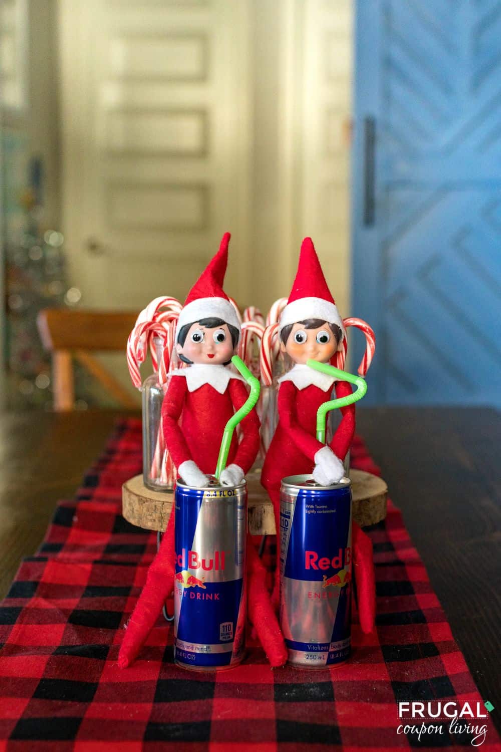 Red Bull Elf on the Shelf Drinking with Crazy Eyes