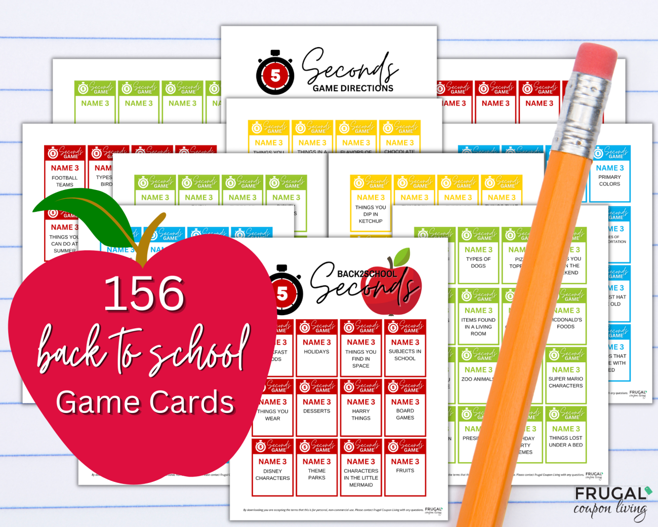 printable back to school 5 second game
