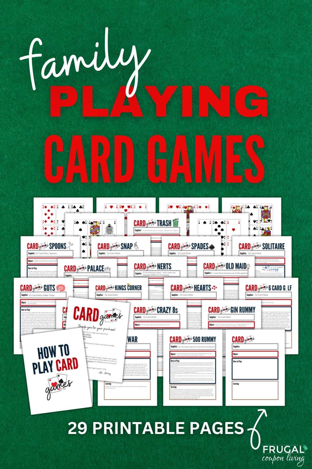 printable how to play fun family games with standard deck of playing cards