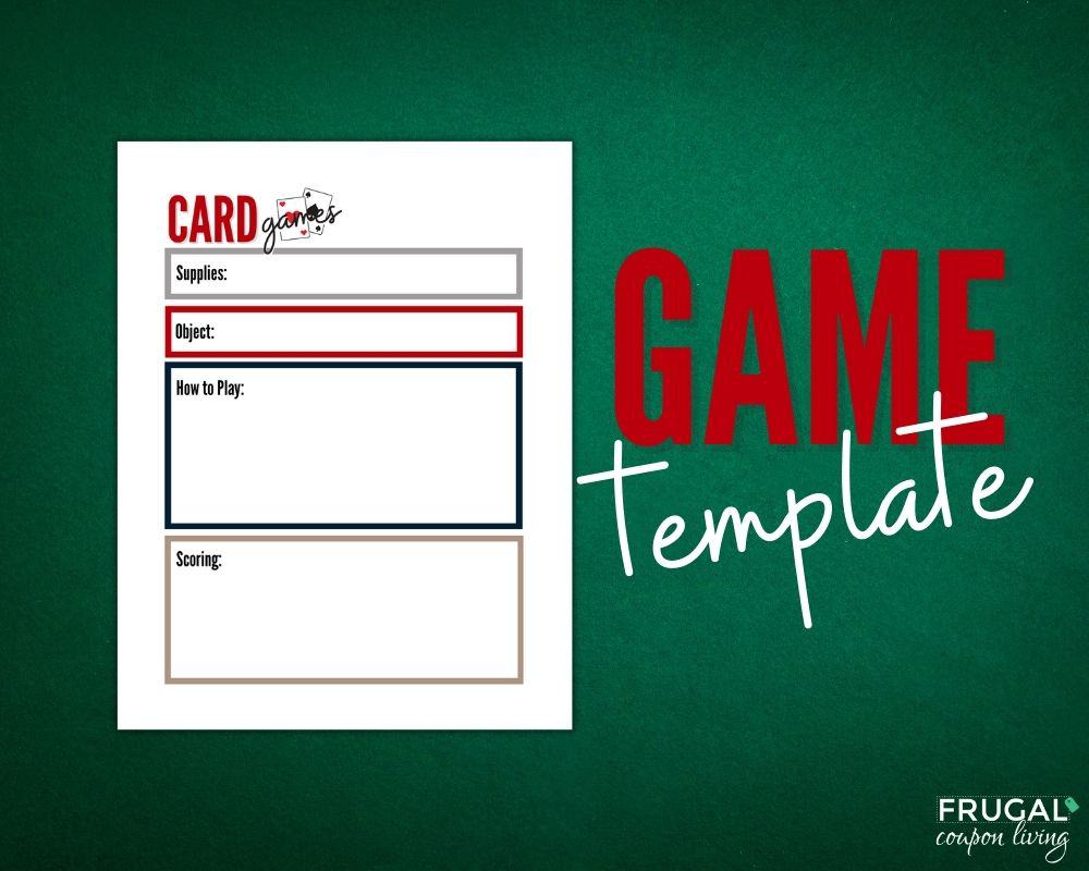 add your own favorite family card games printable template